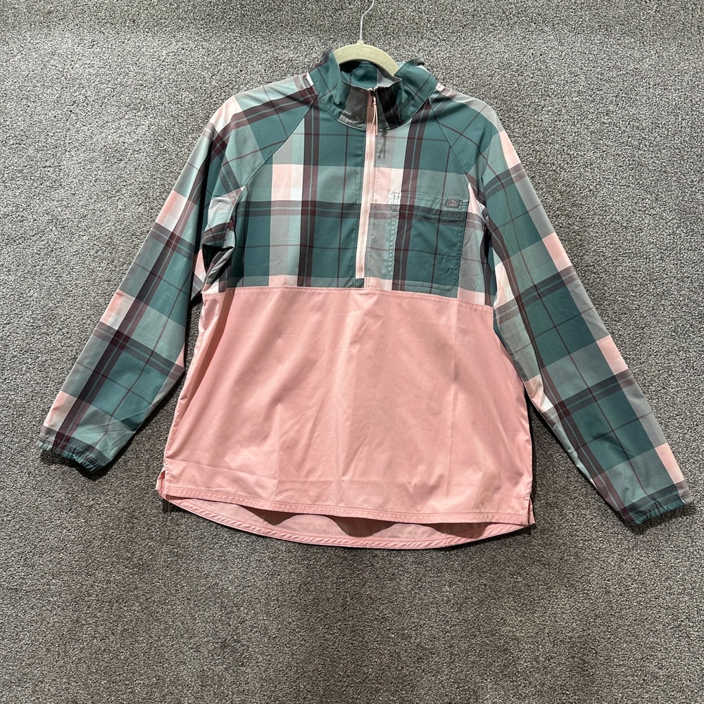 LL Bean Everyday SunSmart Woven Shirt 1/4 Zip Pullover Colorblock Jacket UPF 50
